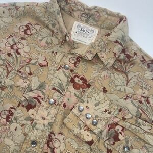 Polo by Ralph Lauren Floral Button Down Shirt - Beige and Red